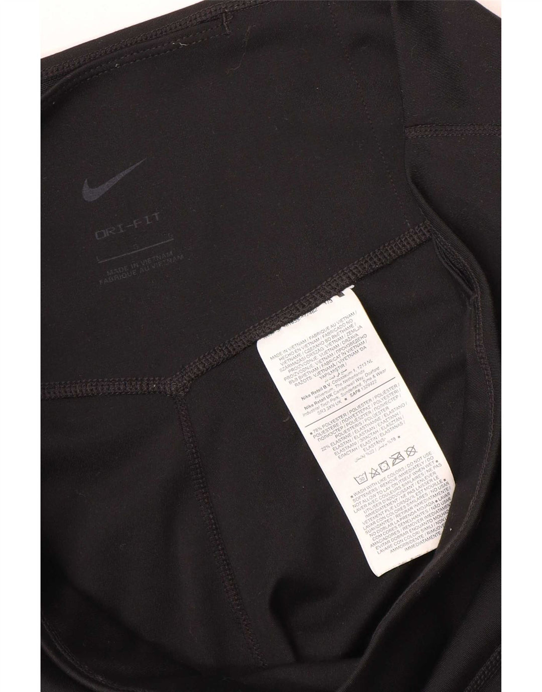 Nike Womens Dri Fit Leggings UK 16 Large Black Polyester