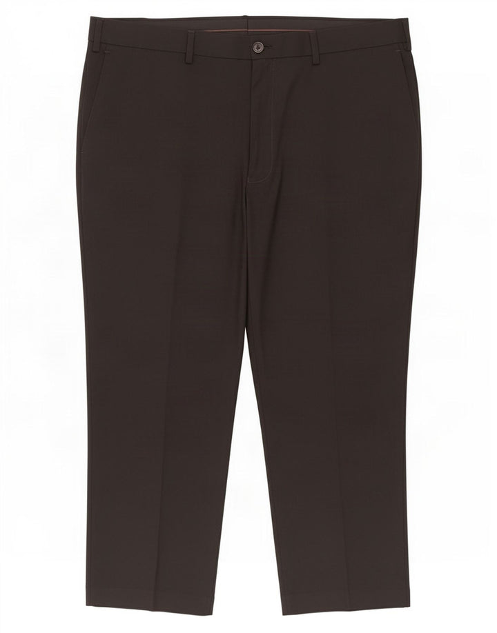 Marks & Spencer Mens Slim Cropped Trousers W38 L25 Black Polyester