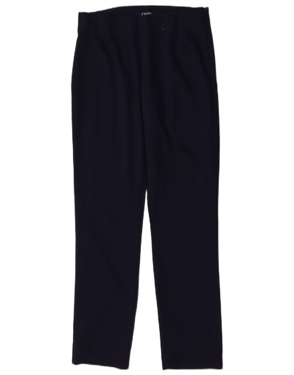 CHAPS Womens Straight Casual Trousers US 10 Large W32 L31 Navy Blue