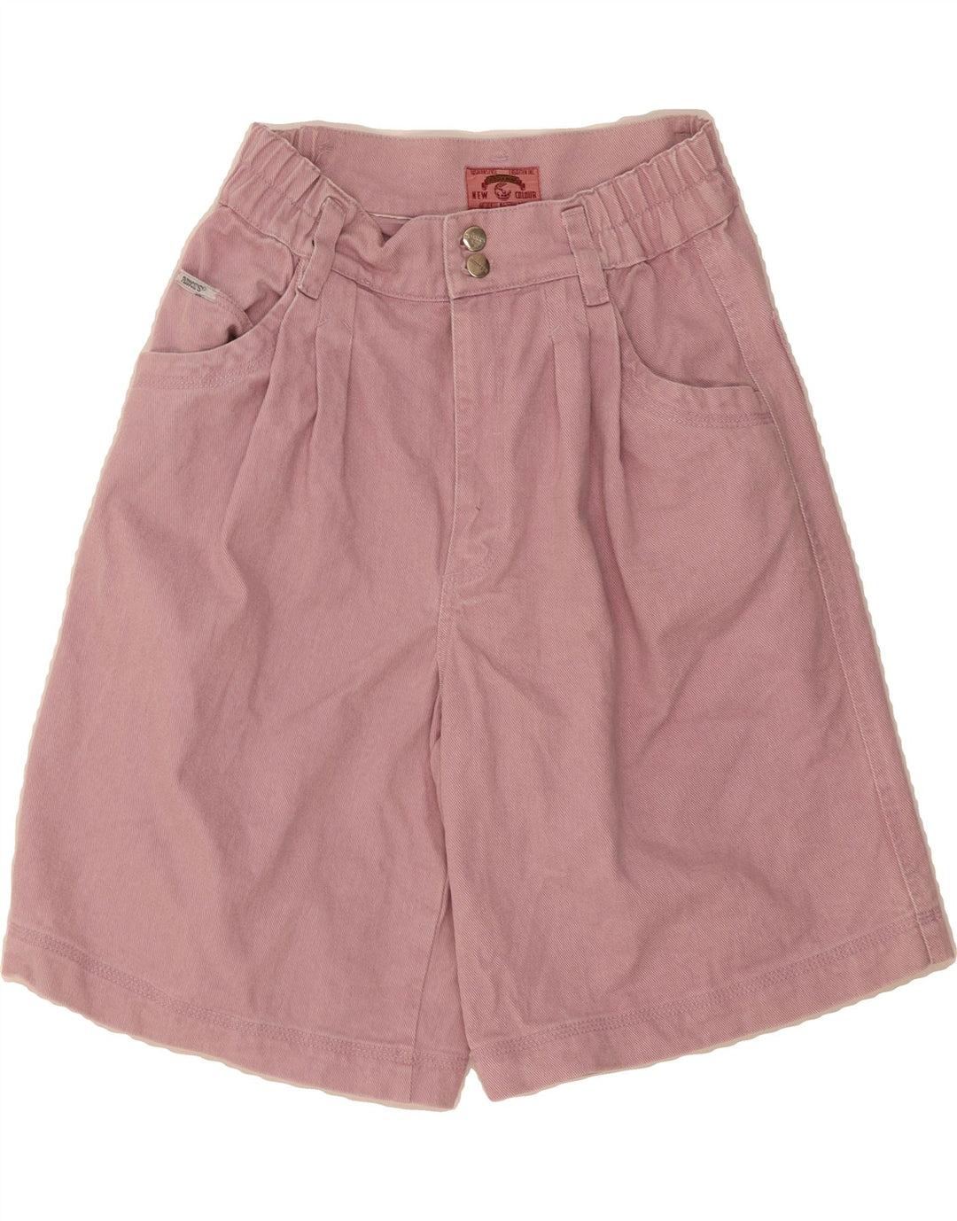 VINTAGE Womens Denim Pegged Bermuda Shorts W30 Medium Pink Vintage Vintage and Second-Hand Vintage from Messina Hembry 