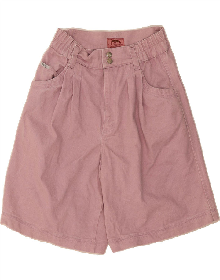 VINTAGE Womens Denim Pegged Bermuda Shorts W30 Medium Pink Vintage Vintage and Second-Hand Vintage from Messina Hembry 