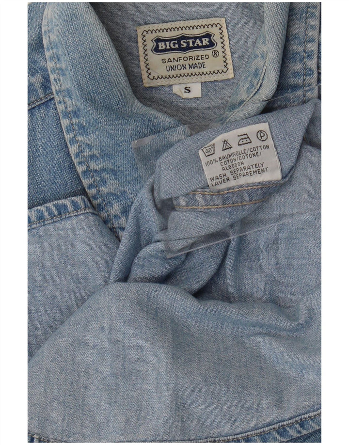 Big Star Mens Denim Shirt Small Blue Cotton