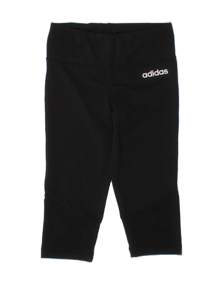 ADIDAS Girls Climacool Leggings 7-8 Years XS Black Polyester Vintage Adidas and Second-Hand Adidas from Messina Hembry 