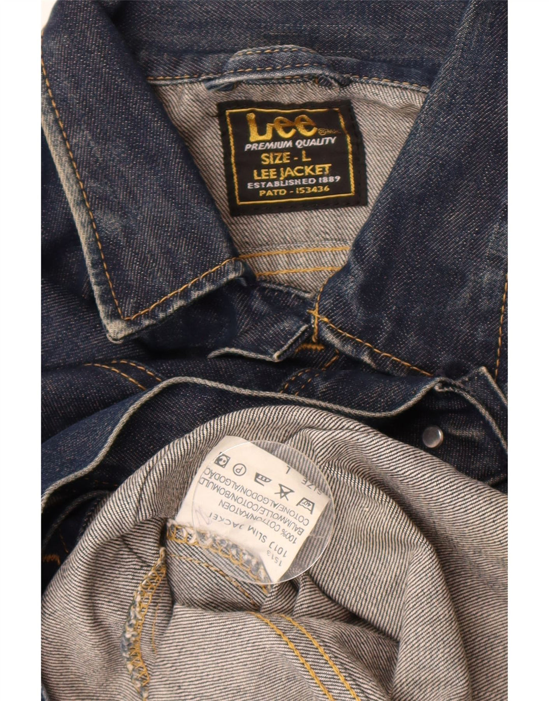 Lee Mens Denim Jacket UK 40 Large Navy Blue Cotton