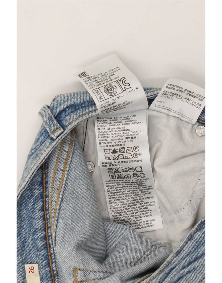 Levi's Womens 714 Straight Jeans W26 L30 Blue Cotton