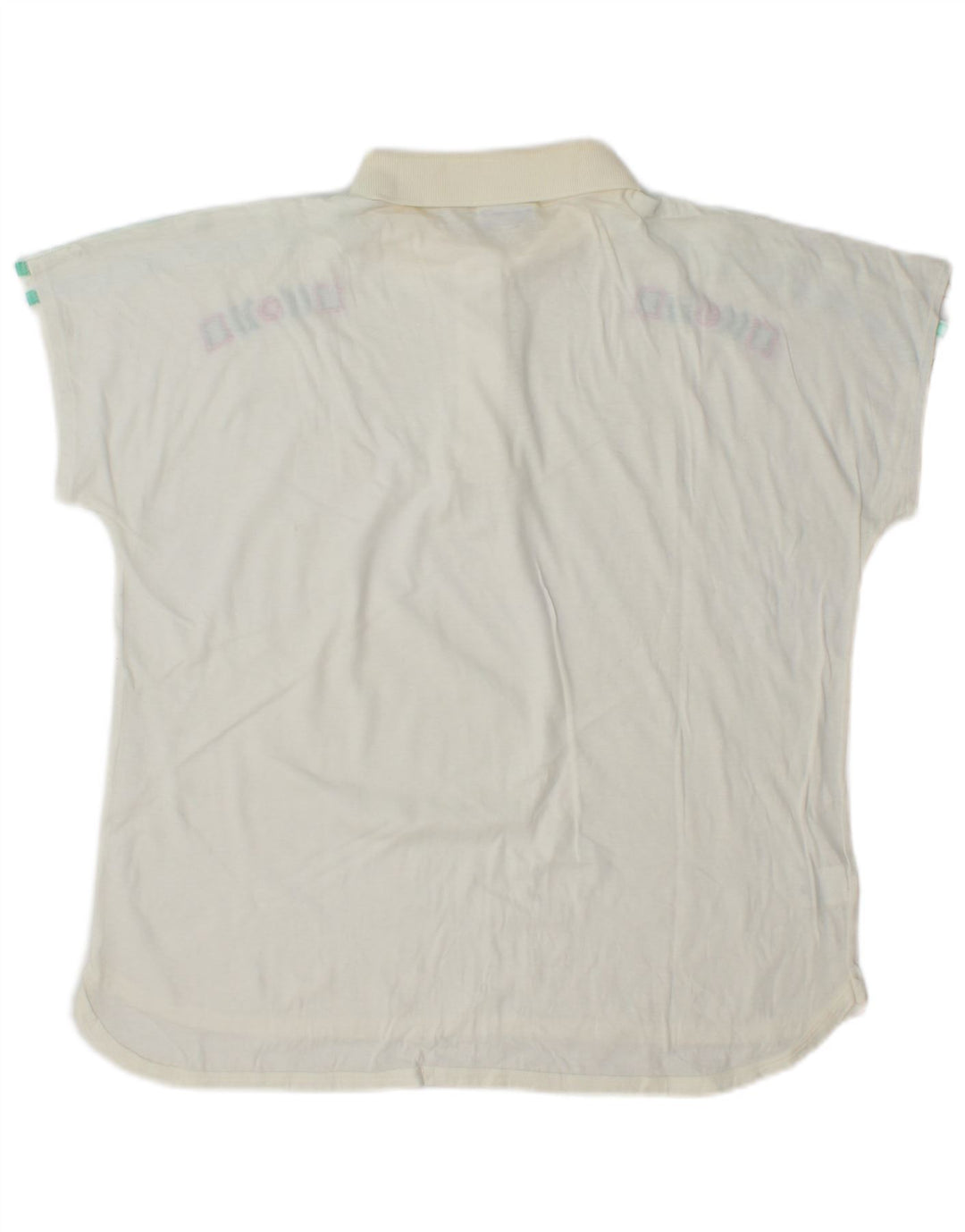 Sergio Tacchini Womens Polo Shirt US 12 Large White Geometric Cotton