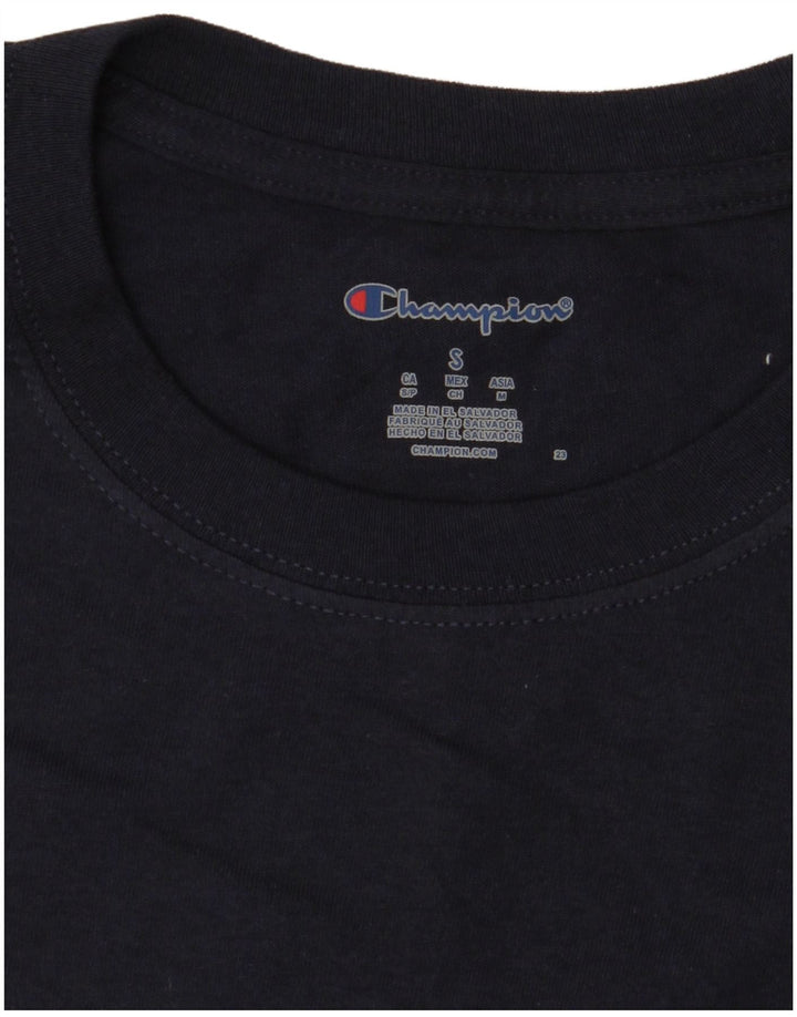 CHAMPION Mens Graphic T-Shirt Top Small Navy Blue