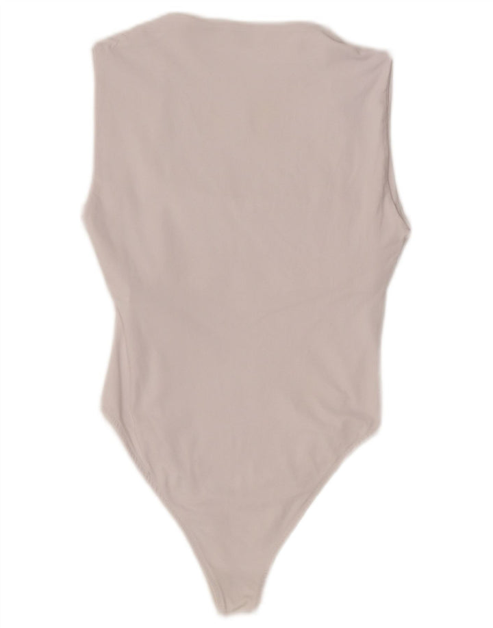 Zara Womens Sleeveless Bodysuit UK 12 Medium White Polyamide