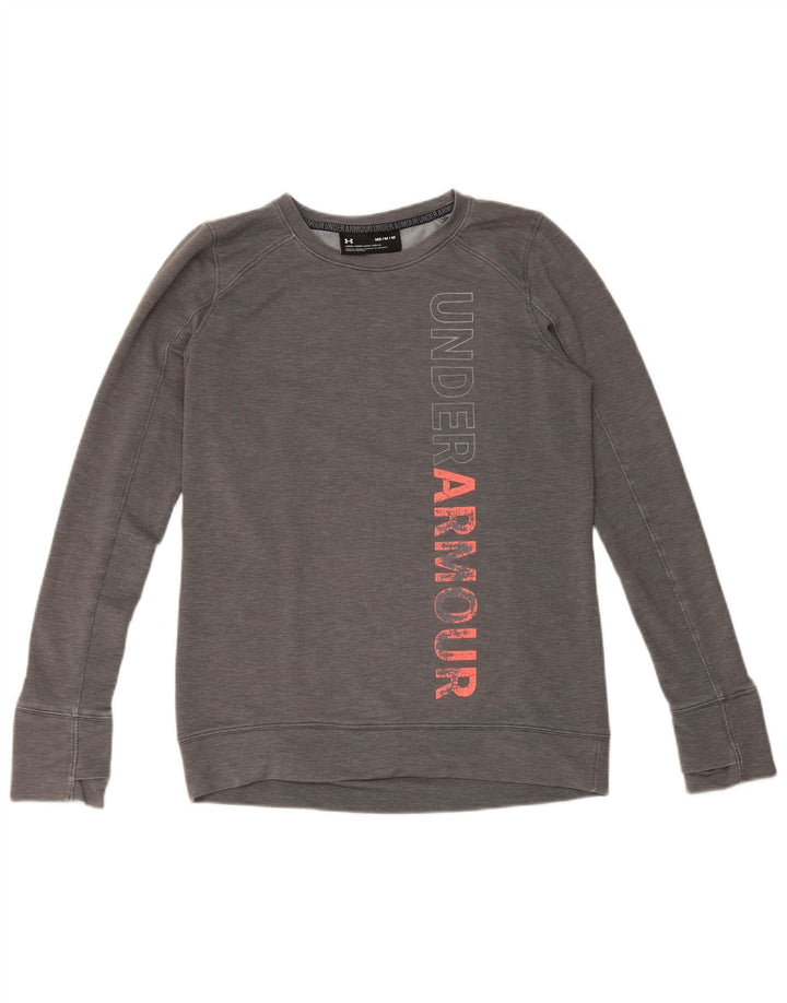 Under Armour Womens Graphic Loose Fit Sweatshirt Jumper UK 14 Medium Grey