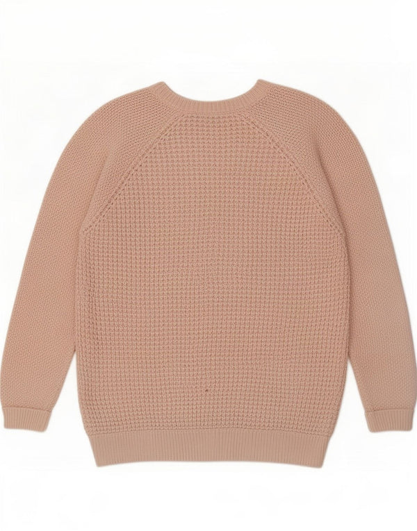 Topshop Womens Crew Neck Jumper Sweater UK 12 Medium Pink Cotton
