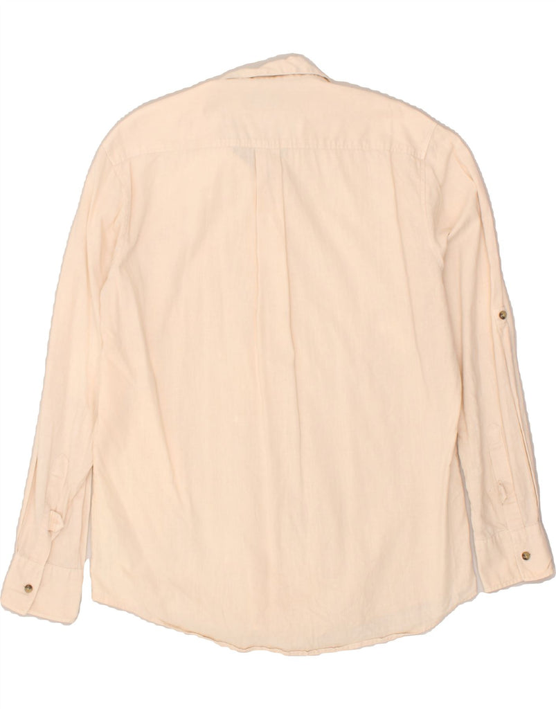 DAKS Mens Shirt Large Beige Linen | Vintage DAKS | Thrift | Second-Hand DAKS | Used Clothing | Messina Hembry 
