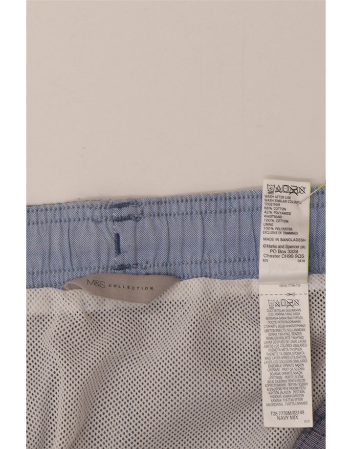Marks & Spencer Mens Swimming Shorts Large  Blue Cotton