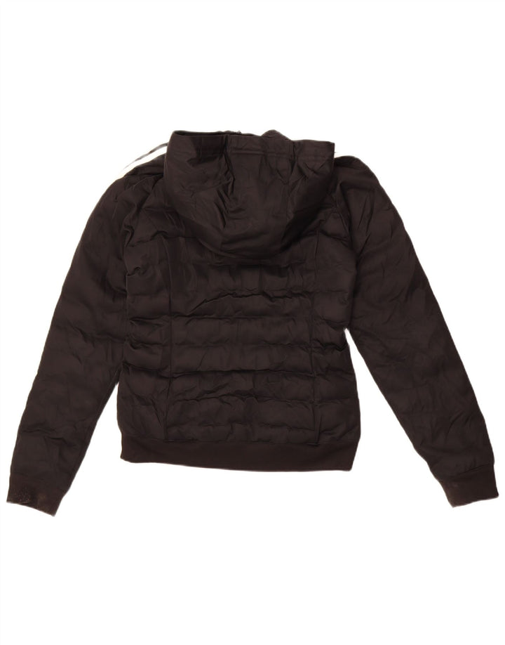 Adidas Womens Hooded Padded Jacket UK 6 XS Black Polyester