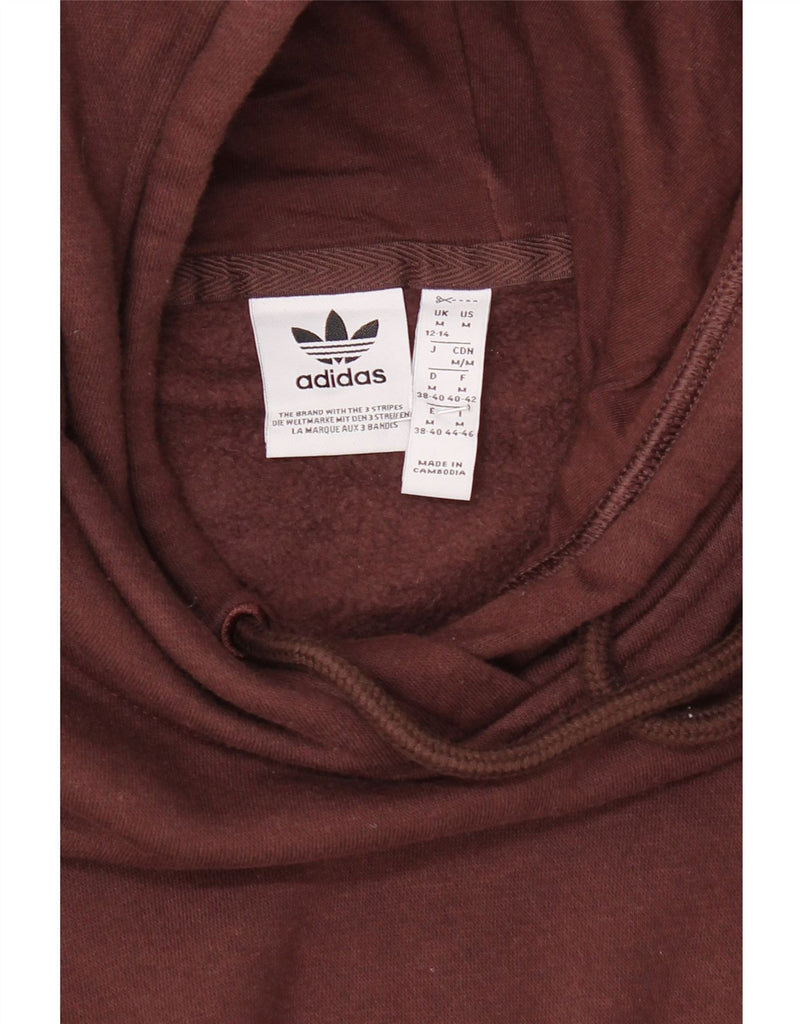ADIDAS Womens Oversized Hoodie Jumper UK 12/14 Medium Burgundy Cotton Vintage Adidas and Second-Hand Adidas from Messina Hembry 