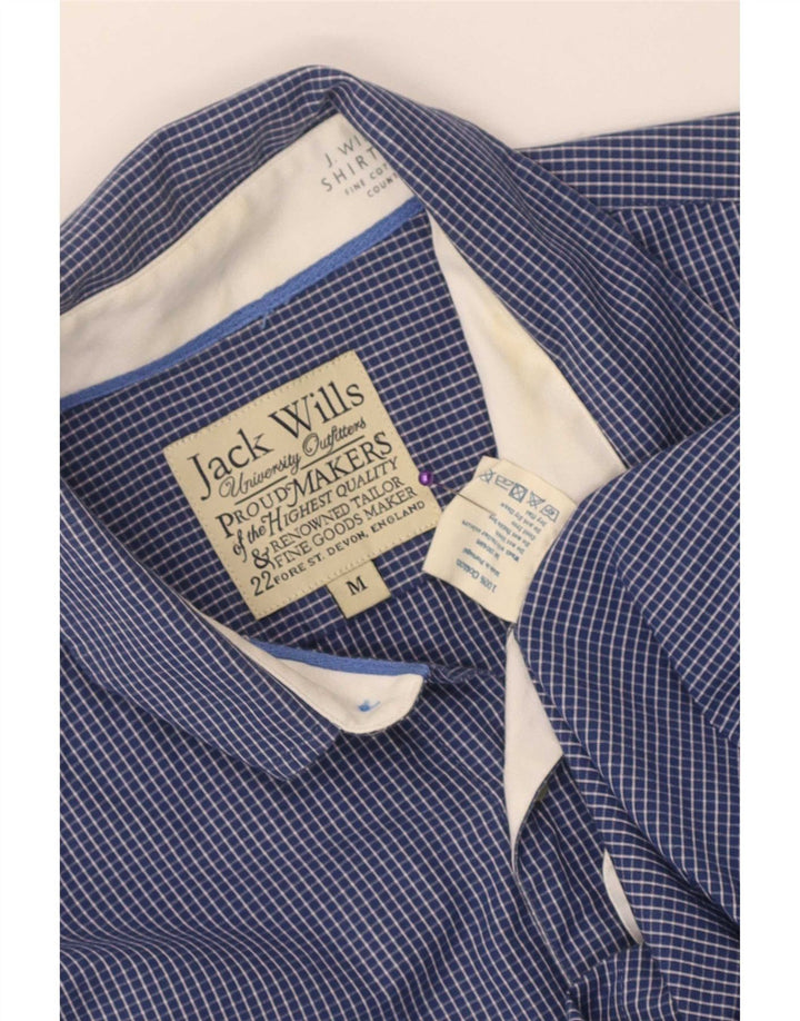 Jack Wills Mens Shirt Medium Blue Gingham Cotton
