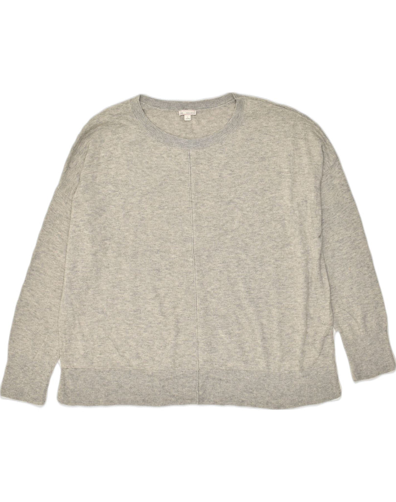 GAP Womens Oversized Crew Neck Jumper Sweater UK 16 Large Grey Nylon | Vintage Gap | Thrift | Second-Hand Gap | Used Clothing | Messina Hembry 