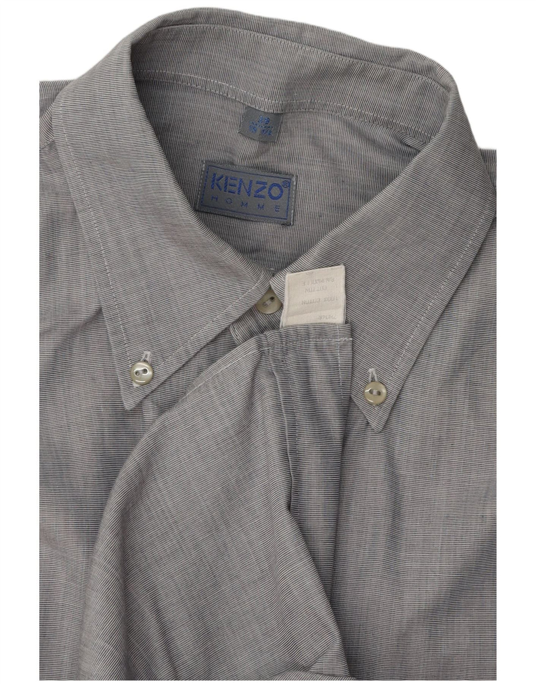 Kenzo Mens Shirt Size 39 15 1/2 Medium Grey Cotton