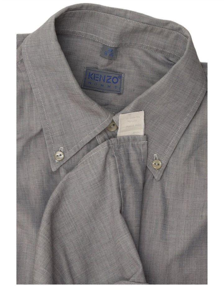 Kenzo Mens Shirt Size 39 15 1/2 Medium Grey Cotton