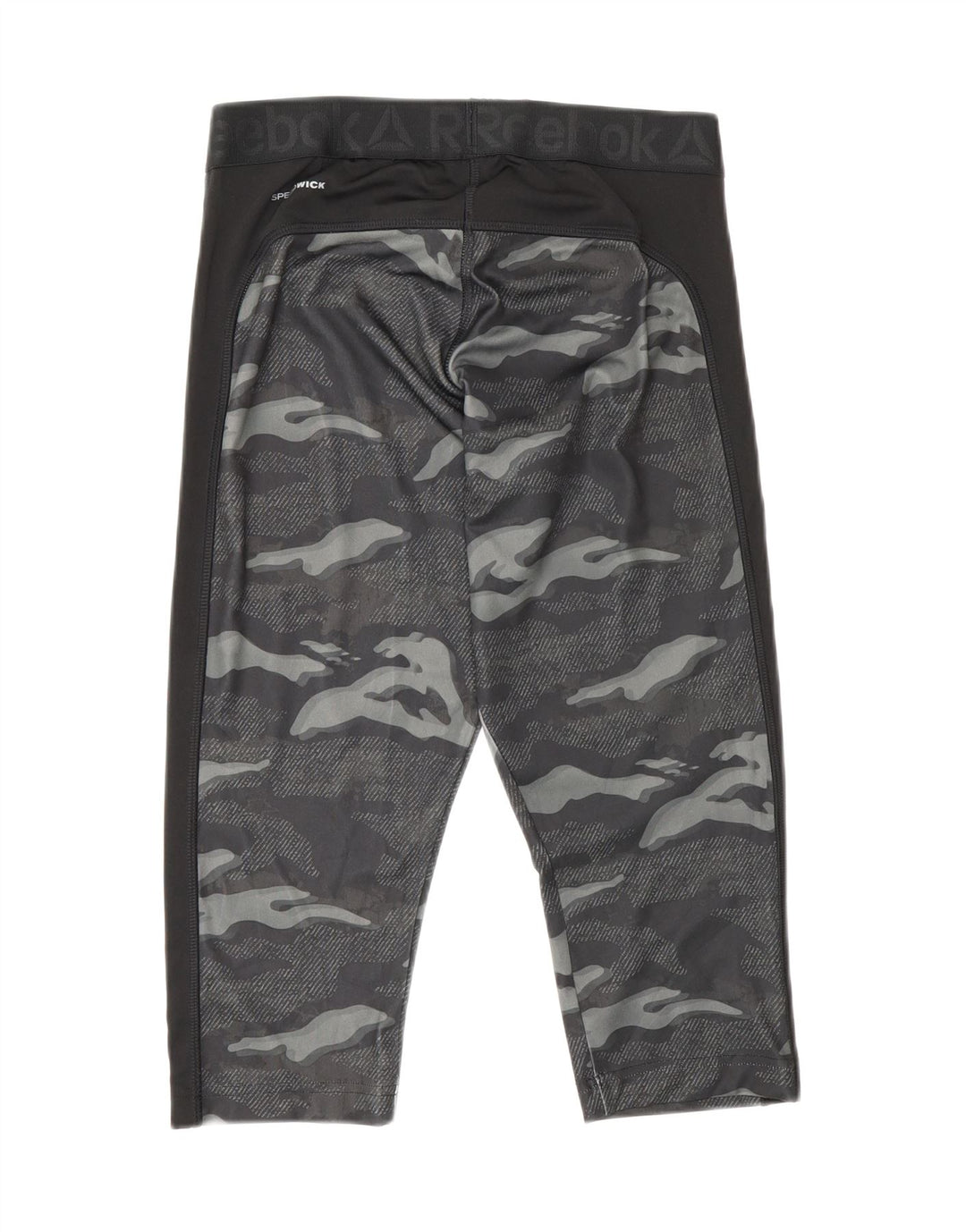 Reebok Womens Graphic Capri Leggings UK 18 XL  Grey Camouflage Polyester