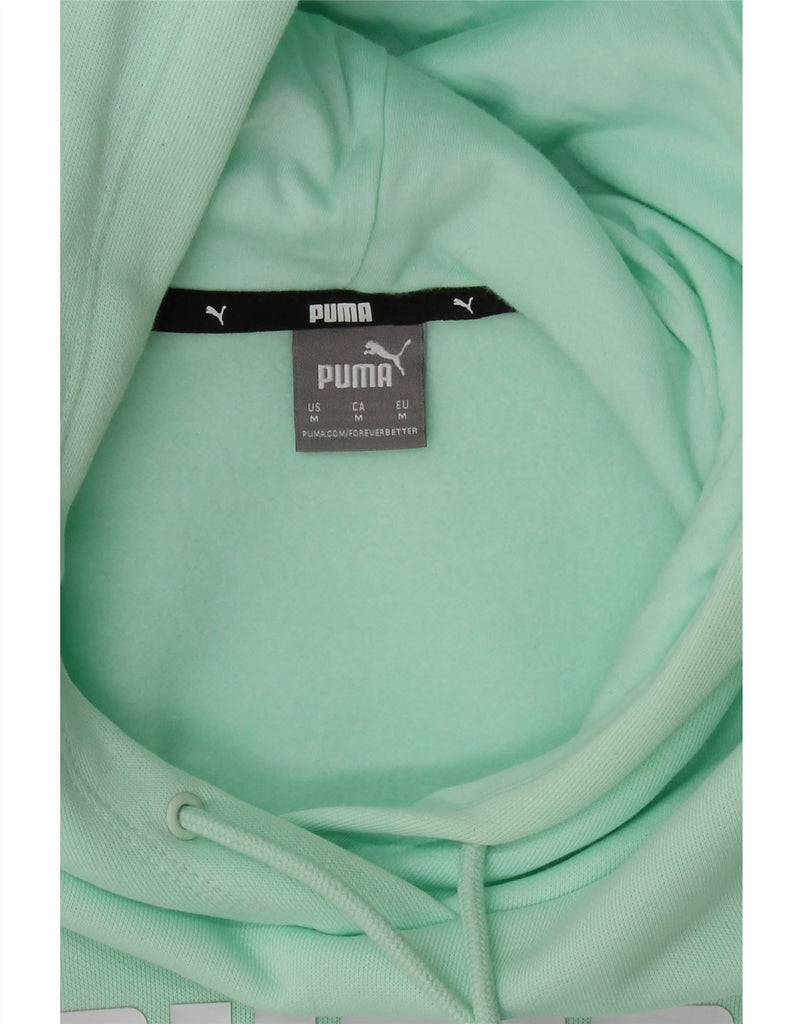 PUMA Womens Graphic Hoodie Jumper UK 14 Medium Green Cotton Vintage Puma and Second-Hand Puma from Messina Hembry 