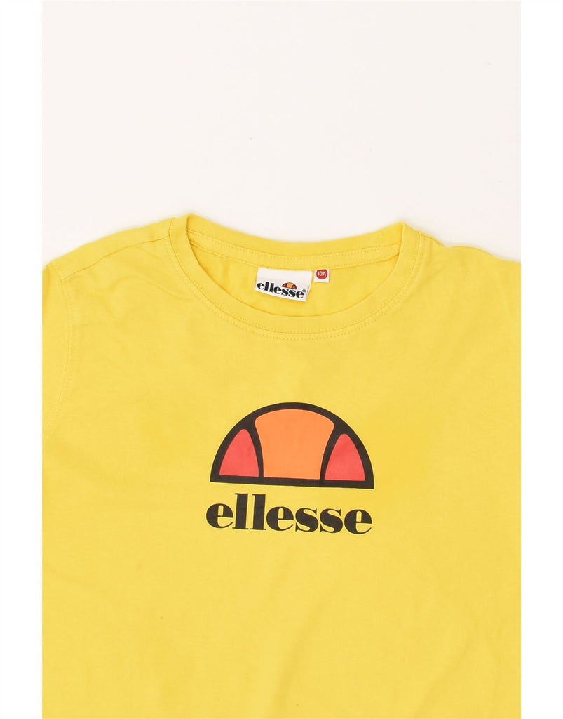 ELLESSE Boys Graphic T-Shirt Top 9-10 Years Yellow Cotton | Vintage Ellesse | Thrift | Second-Hand Ellesse | Used Clothing | Messina Hembry 