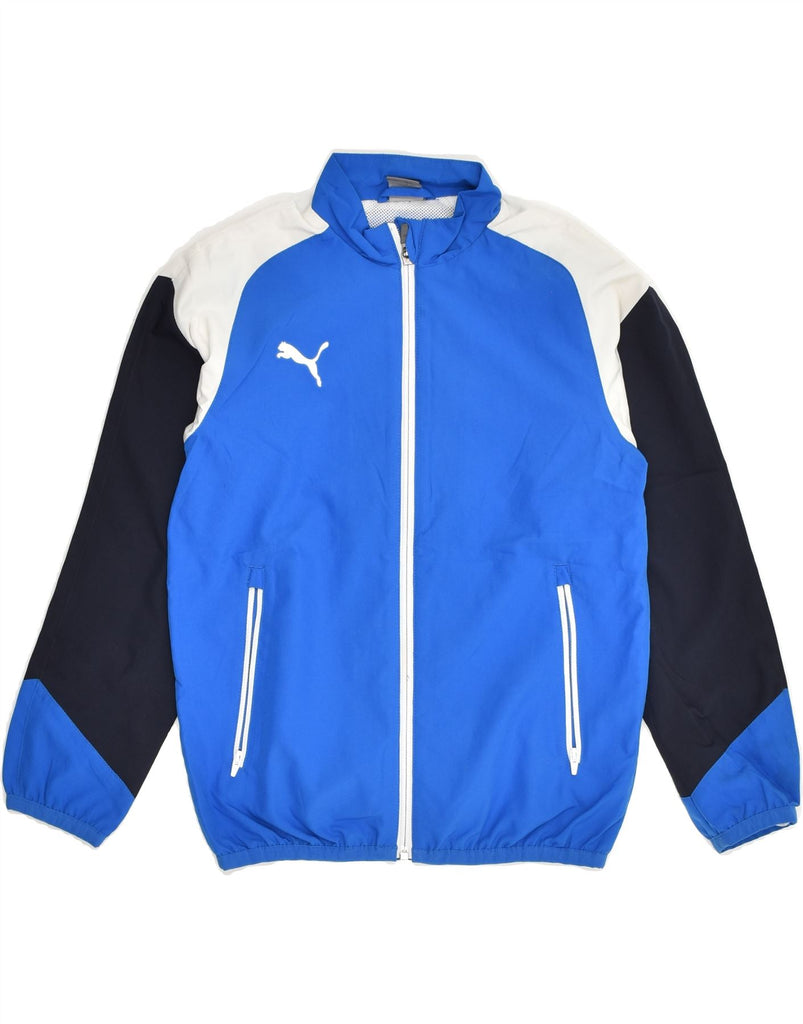 PUMA Boys Tracksuit Top Jacket 9-10 Years Blue Colourblock Polyester | Vintage Puma | Thrift | Second-Hand Puma | Used Clothing | Messina Hembry 