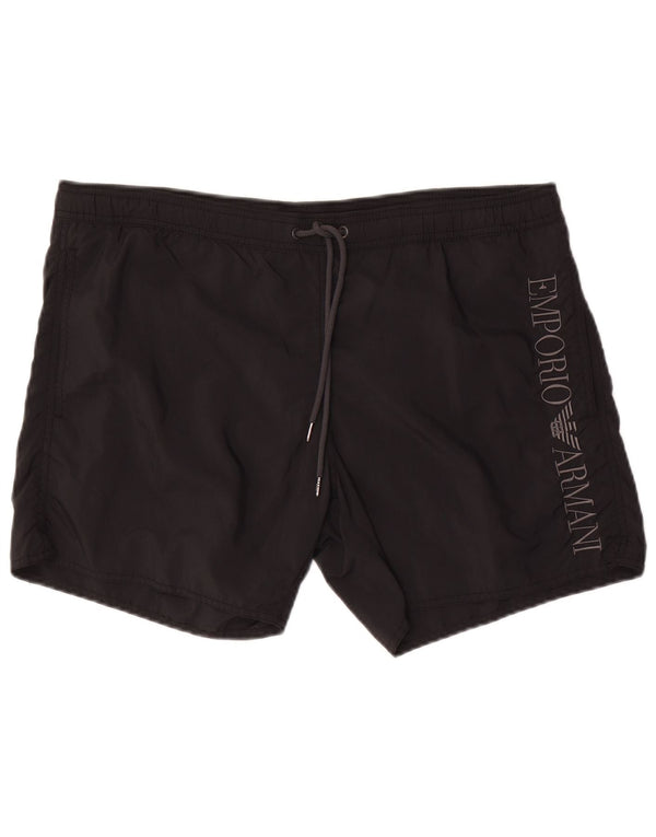 Emporio Armani Mens Graphic Swimming Shorts EU 48 Medium  Black Polyamide