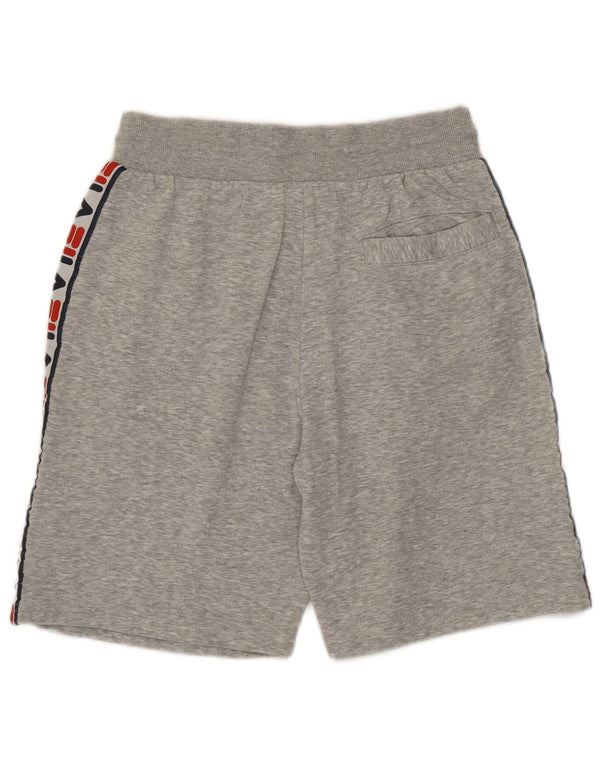 Fila Mens Graphic Regular Fit Sport Shorts Small Grey Flecked Cotton Sports