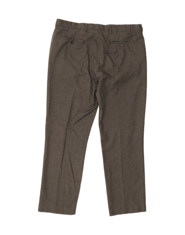 Marks & Spencer Mens Straight Regular Fit Suit Trousers W38 L30 Grey
