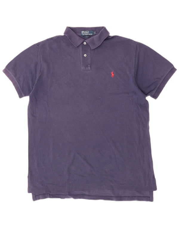 Polo Ralph Lauren Mens Custom Fit Polo Shirt Large Navy Blue Cotton