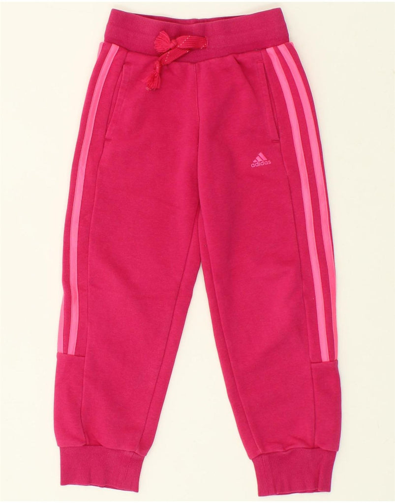 ADIDAS Girls Climalite Graphic Tracksuit Trousers Joggers 5-6 Years Pink | Vintage Adidas | Thrift | Second-Hand Adidas | Used Clothing | Messina Hembry 