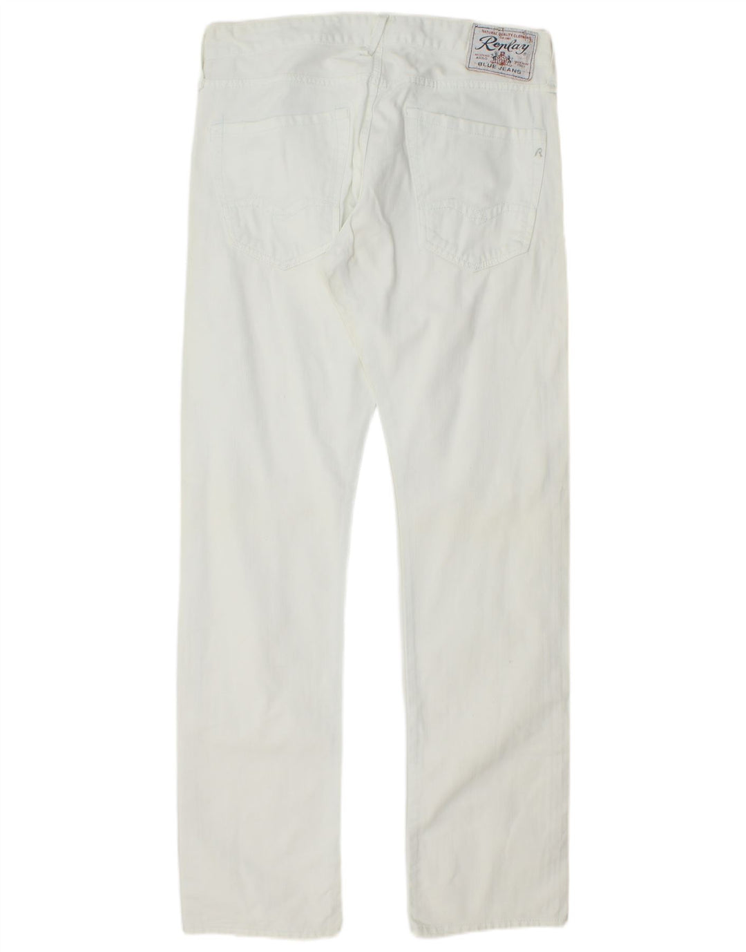 REPLAY Mens Waitom Straight Jeans W32 L34 White Cotton