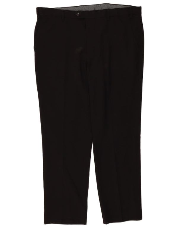 Marks & Spencer Mens Regular Suit Trousers W40 L31 Black Polyester