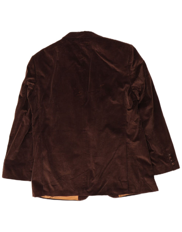 Barbour Mens 2 Button Corduroy Blazer Jacket IT 56 3XL Brown Cotton