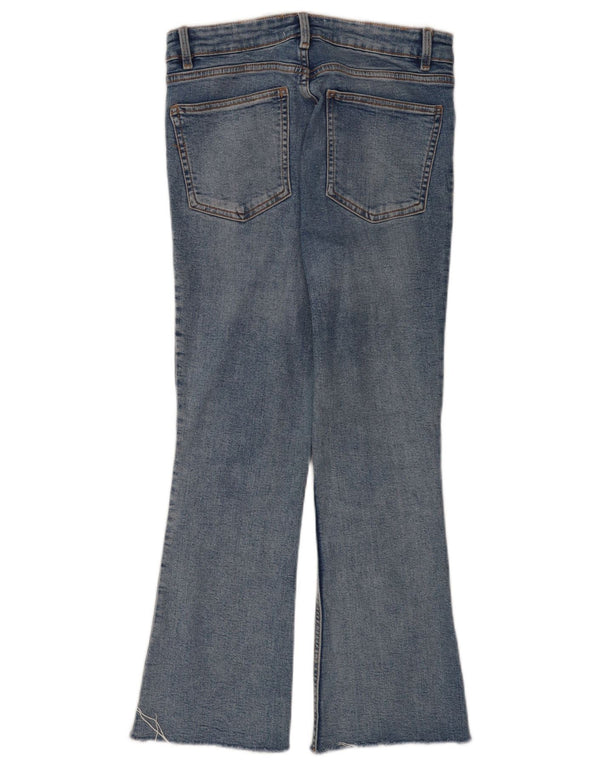 Zara Womens Flare Cropped Jeans EU 40 Medium W30 L25 Blue