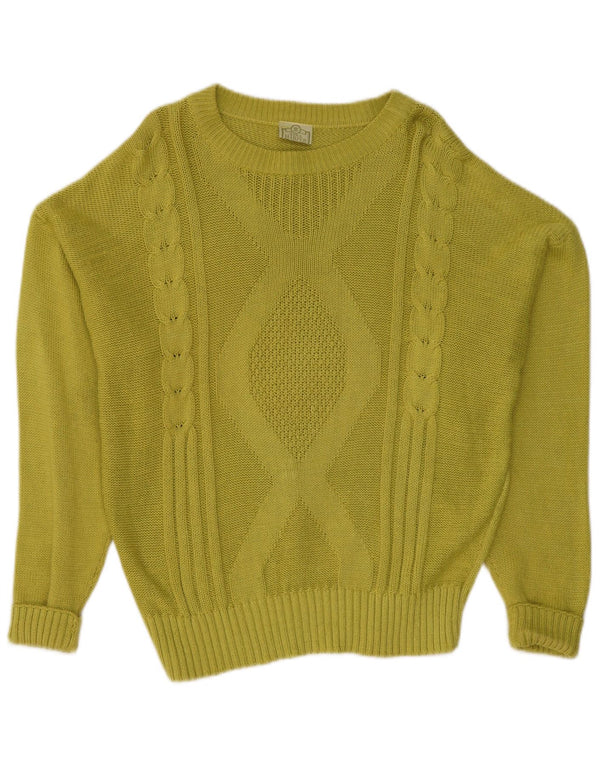 Vintage Womens Boat Neck Jumper Sweater UK 16 Large Green Cotton