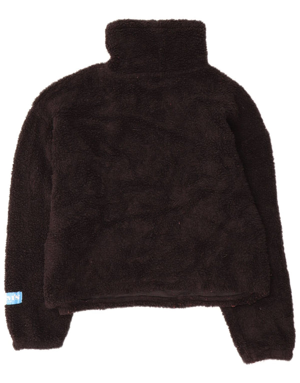 Levi's Womens Oversized Fleece Jumper UK 6 XS Black Polyester
