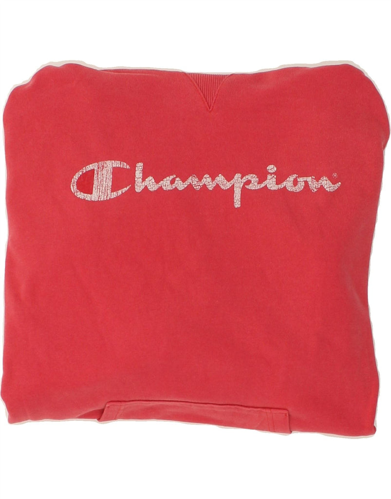 CHAMPION Mens Graphic Hoodie Jumper XL Red Cotton | Vintage Champion | Thrift | Second-Hand Champion | Used Clothing | Messina Hembry 