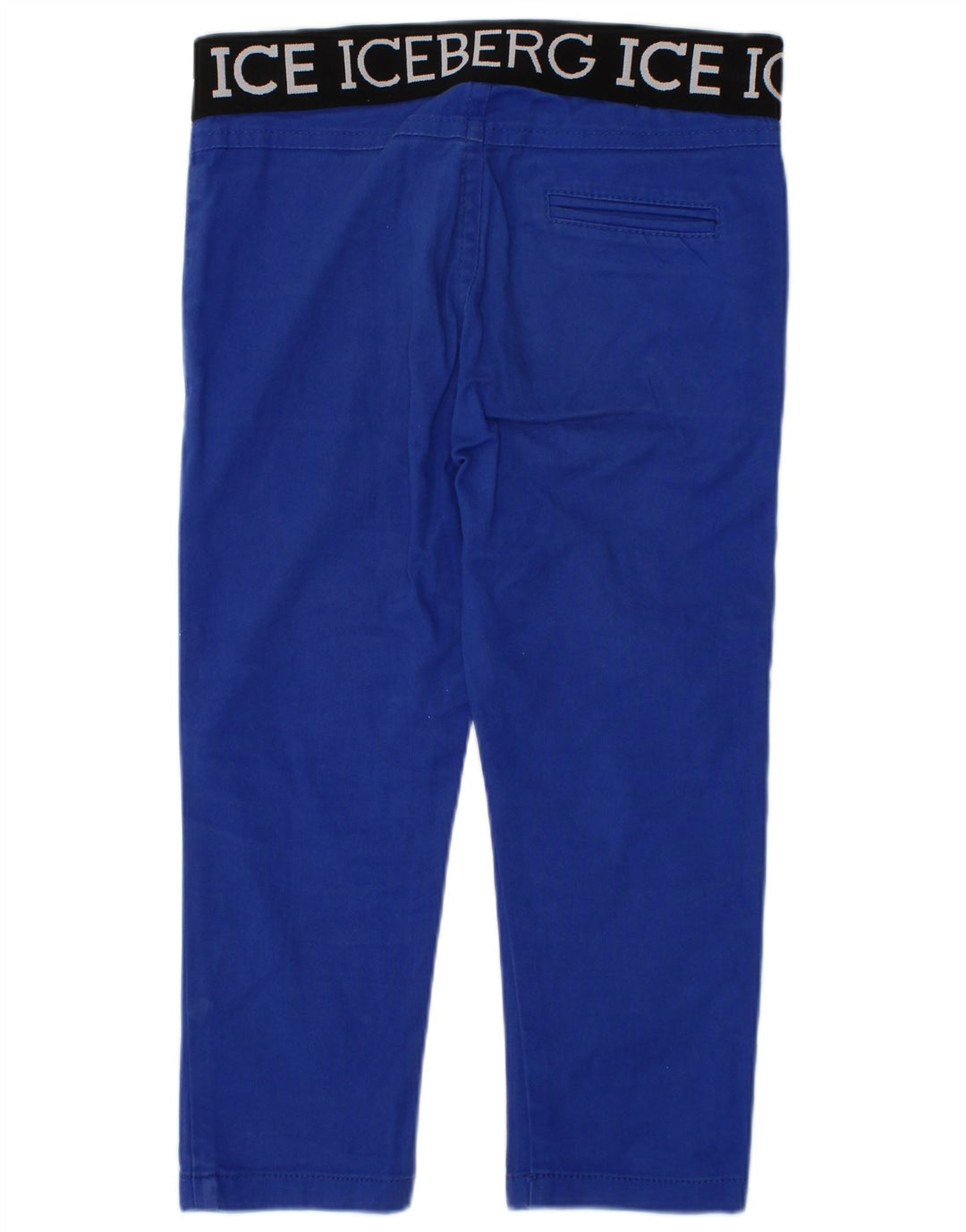 ICEBERG Boys Graphic Chino Trousers 2-3 Years W24 L14 Blue Colourblock