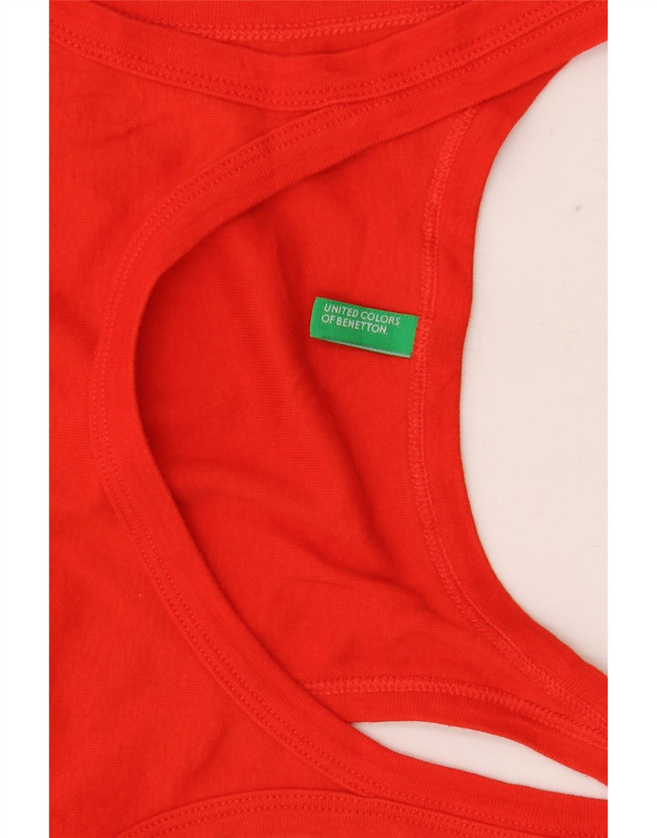 Benetton Womens Vest Top UK 8 Small Red