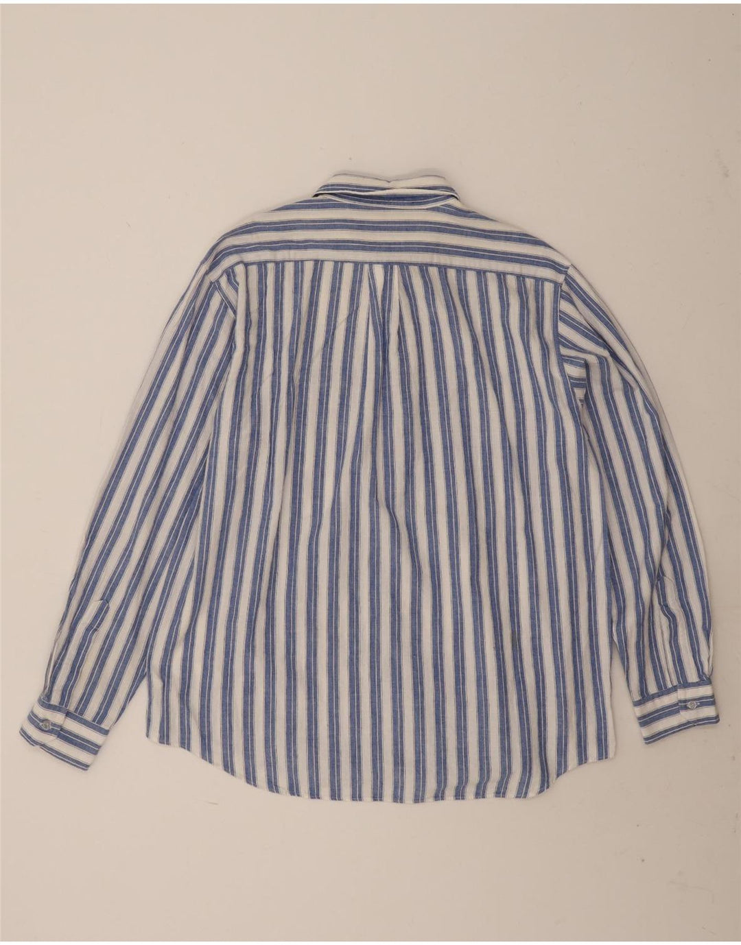 Vintage Mens Shirt XL Blue Striped Cotton