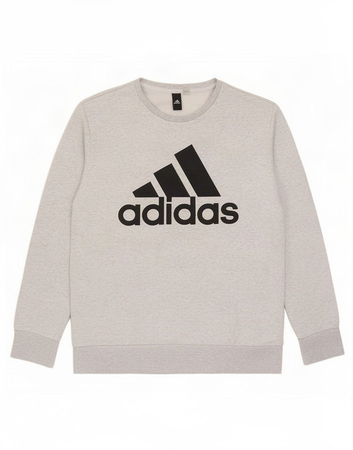 Adidas Mens Graphic Sweatshirt Jumper Medium Grey Flecked