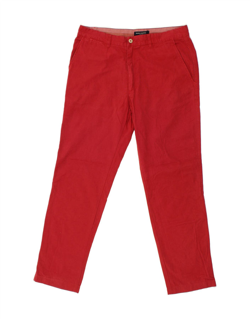 MARINA YACHTING Mens Straight Chino Trousers IT 52 XL W34 L30  Red Cotton | Vintage Marina Yachting | Thrift | Second-Hand Marina Yachting | Used Clothing | Messina Hembry 