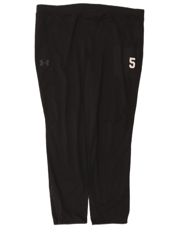 UNDER ARMOUR Mens Heat Gear Tracksuit Trousers 2XL Black Polyester