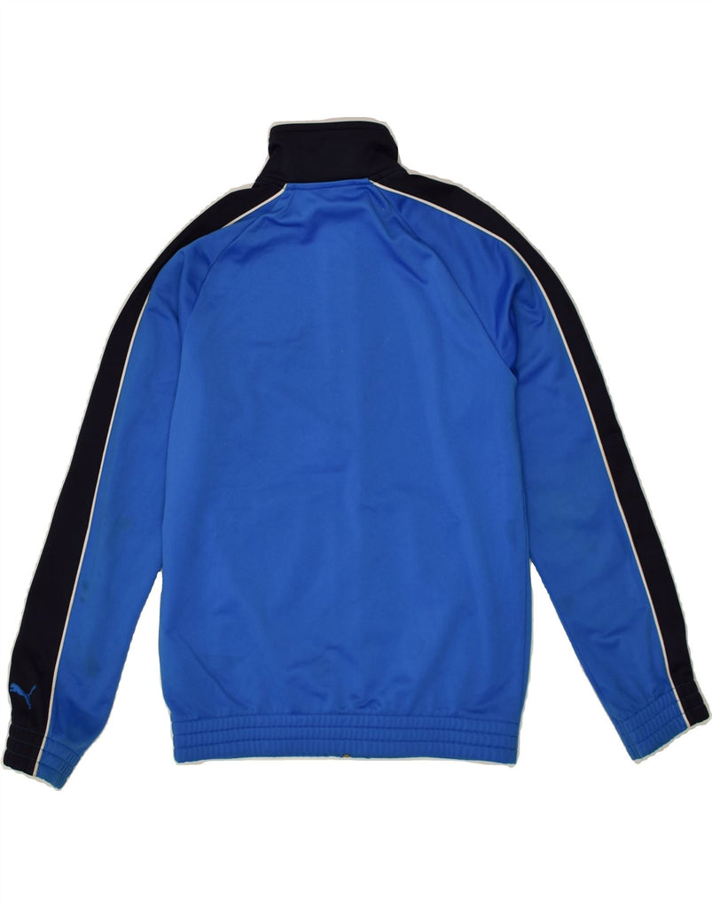 PUMA Boys Graphic Tracksuit Top Jacket 11-12 Years Large Blue Polyester | Vintage Puma | Thrift | Second-Hand Puma | Used Clothing | Messina Hembry 