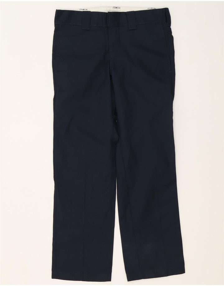 DICKIES Mens Slim Straight Chino Trousers W30 L30 Navy Blue Polyester