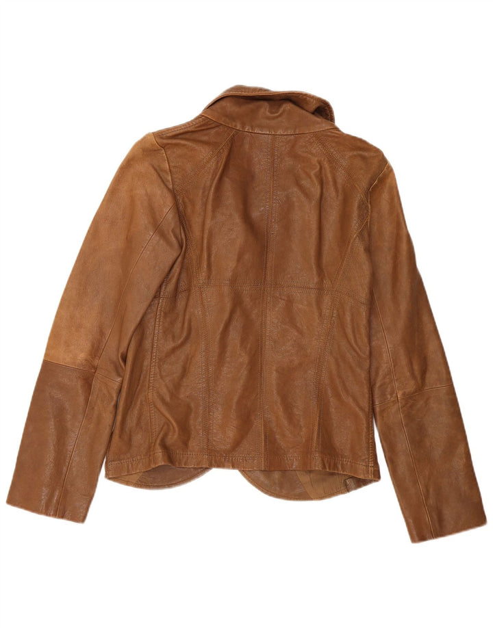Penny Black Womens Leather Jacket UK 10 Small  Brown Leather