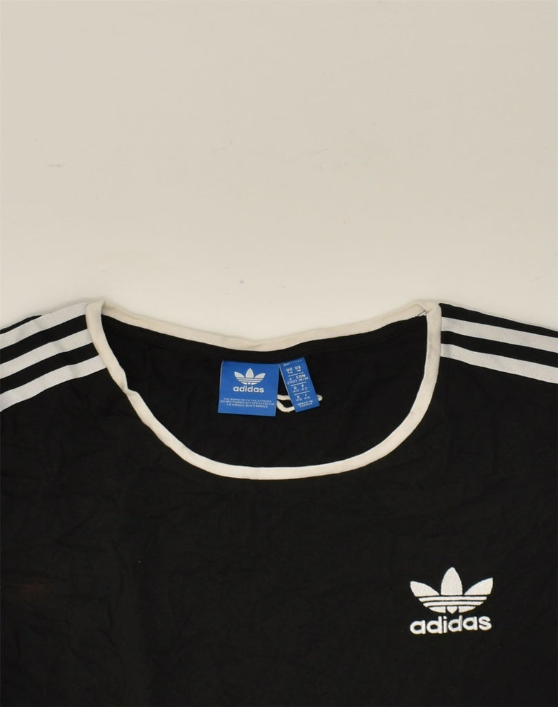 ADIDAS Womens T-Shirt Top UK 14 Medium Black | Vintage Adidas | Thrift | Second-Hand Adidas | Used Clothing | Messina Hembry 