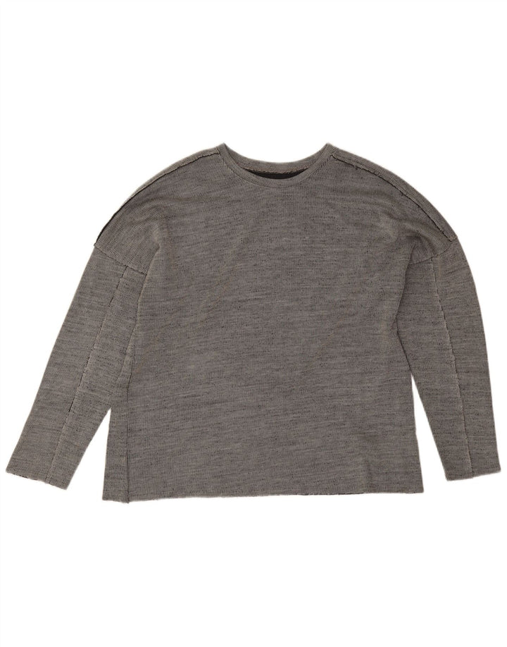 Vintage Mens Top Long Sleeve XL Grey Acrylic