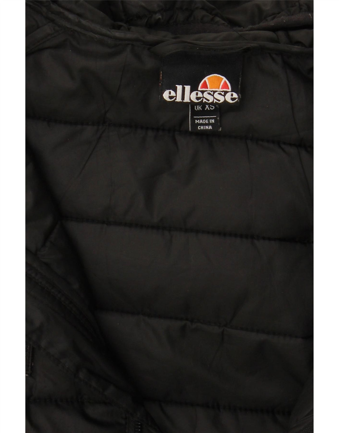 ELLESSE Mens Hooded Padded Jacket UK 34 XS Black Polyester
